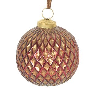 Eglutės papuošalas stiklinis bordo spalvos  (6) d 10 cm ALLURE KLD