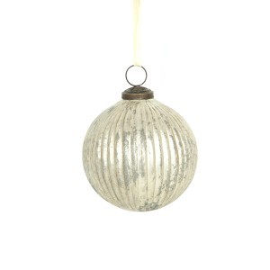 Eglutės papuošalas stiklinis aukso spalvos  (6) d 10 cm ALLURE KLD