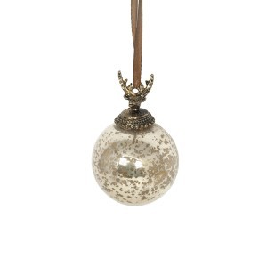 Eglutės papuošalas stiklinis aukso spalvos  (6) d 8 cm ALLURE KLD