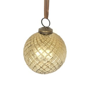 Eglutės papuošalas stiklinis bronzinės spalvos (6)  d 8 cm ALLURE KLD