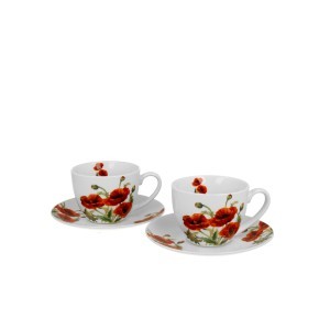 Puodeliai porcelianiniai 2 vnt. 280 ml Aguonos DUO