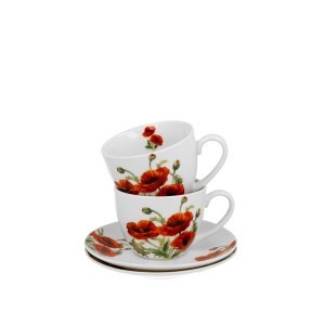 Puodeliai porcelianiniai 2 vnt. 280 ml Aguonos DUO