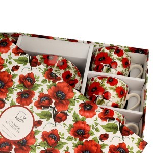 Puodeliai su lėkšt. kompl. 6 vnt. 280 ml Aguonos 5902693928270