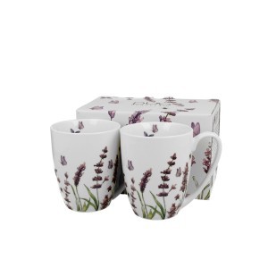 Puodeliai porcelianiniai 2 vnt. Levandos 380 ml DUO