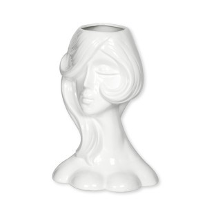 Vaza keramikinė balta Mergina 21x14.5x30.8 cm