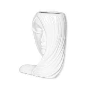 Vaza keramikinė balta Mergina 19.5x13.5x26 cm