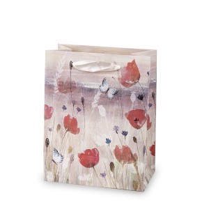 Dovanų maišelis su aguonų piešiniu 23x18x10 cm 136139