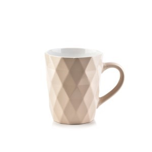 Puodelis geometrinis kreminės spalvos keramikinis 360 ml HTPS5030