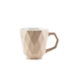 Puodelis geometrinis kreminis 400 ml keramikinis HTPS5207