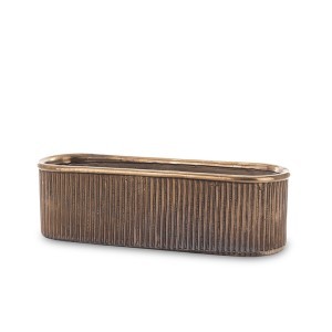 Vazonas keramikinis sendinto aukso spalvos 11x38x13 cm 142705