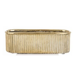 Vazonas keramikinis aukso spalvos 9x28x9 cm 142702