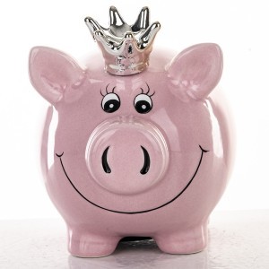 Taupyklė keramikinė Kiaulė su karūna 12x11,5x9 cm 146878