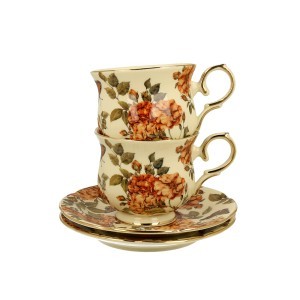 Puodeliai porcelianiniai 2 vnt.  HERBAL ROSES 260 ml DUO