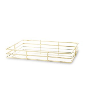 Padėklas metalinis aukso spl.  4,5x30x20 cm 148744