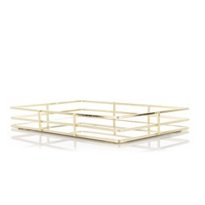 Padėklas metalinis aukso spl.  4,5x30x20 cm 148744