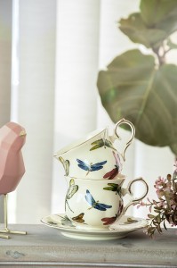 Puodeliai porcelianiniai 2 vnt. Laumžirgiai 260 ml DUO