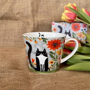 Puodelis porcelianinis Katė pievoje 600 ml DUO