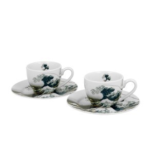 Puodeliai porcelianiniai espresso Banga HOKUSAI 110 ml DUO