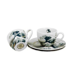 Puodeliai porcelianiniai espresso Banga HOKUSAI 110 ml DUO