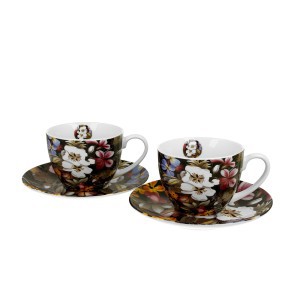 Puodeliai porcelianiniai 2 vnt. W. Kilburn Gėlės 280 ml DUO