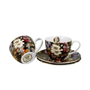 Puodeliai porcelianiniai 2 vnt. W. Kilburn Gėlės 280 ml DUO