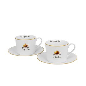 Puodeliai porcelianiniai  2 vnt. COFFEE TIME 1  350 ml DUO