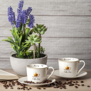 Puodeliai porcelianiniai  2 vnt. COFFEE TIME 1  350 ml DUO