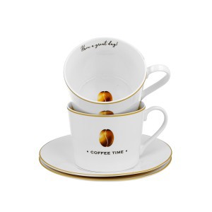 Puodeliai porcelianiniai 2 vnt. COFFEE TIME 2  230 ml DUO