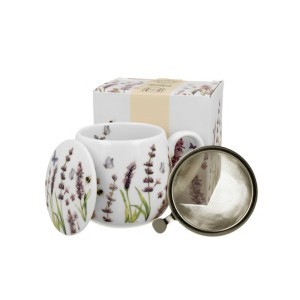 Puodelis porcelianinis su sieteliu Levandos 430 ml DUO