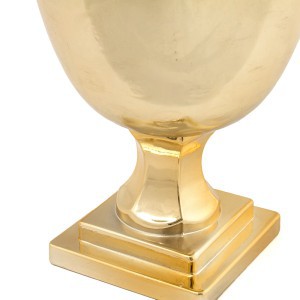 Vaza stiklinė ant kojelės aukso sp. 24,5x14,5x14,5 cm 126975