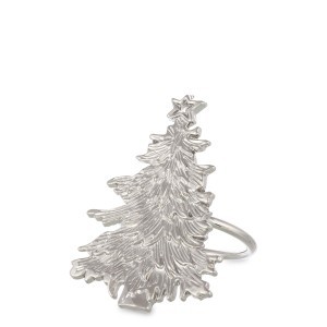 Žiedas servetėlėms Eglutė sidabro spalvos 6x4x4 cm 156873 KLD