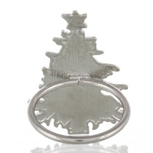 Žiedas servetėlėms Eglutė sidabro spalvos 6x4x4 cm 156873 KLD