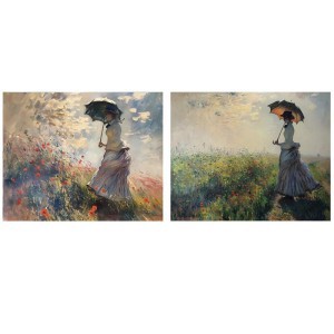 Paveikslas stiklinis Mergina su skėčiu 50x40 cm (mix 2) 8445393534671