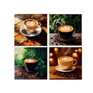 Paveikslas Kavos puodelis 40x40x1.8 cm (mix 4) 8445393586625