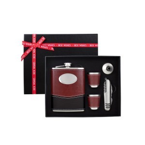 Rinkinys gertuvė ( fleškutė) metalinė+taurelės+piltuvėlis+peiliukas 240 ml KW8S