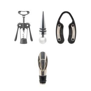 Vyno aksesuarų rinkinys 4 vnt su laikikliu Secret de Gourmet 213995