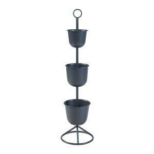 Stovas gėlėms metalinis 110x28 cm 3 vazonams juoda sp. PXFF-0161 84315616