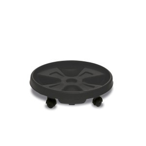Vazono padėkliukas su ratukais D31-35 cm plastikinis, antracito sp. 11351 STEFAN