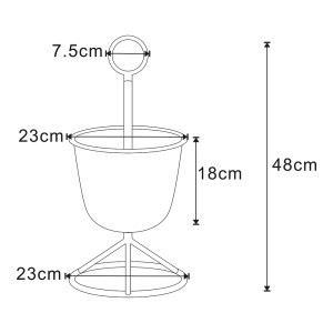 Stovas gėlėms metalinis 48x23 cm pilka sp. Aplhen PXFF-0173 84315628