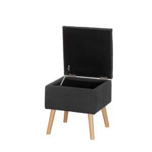 Pufas su dėže, medinėmis kojomis 45x45x48 cm (max 100 kg) 4Living 637450