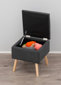 Pufas su dėže, medinėmis kojomis 45x45x48 cm (max 100 kg) 4Living 637450