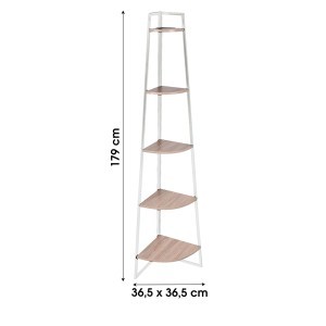 Lentyna pastatoma kampinė 36,5x36,5x179 cm balta, medis Urban Living 151396