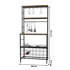 Lentyna/baras pastatoma 40x84x117 cm juoda, medis Urban Living 151546