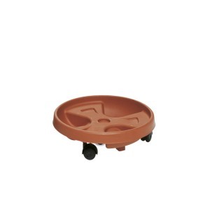 Vazono padėkliukas su ratukais D25-30 cm plastikinis, rudas 11300 STEFANPLAST