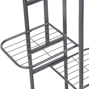 Stovas gėlėms metalinis pilkas 5 aukštų 53x43x83 cm