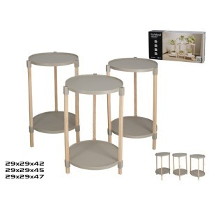 Staliukų kompl. vazonams 3 vnt. medis/plastikas 29x29xH42/45/47 cm 8445393472164