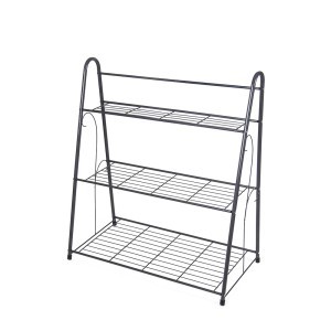 Stovas gėlėms metalinis juodos sp. 3 aukštų 63x31x69 cm