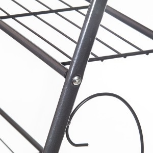 Stovas gėlėms metalinis juodos sp. 3 aukštų 63x31x69 cm