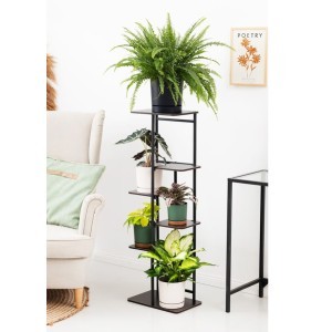Stovas gėlėms metalinis juodos sp. 6 aukštų 75x57x42cm