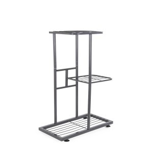 Stovas gėlėms metalinis juodos sp. 3 aukštų 53x43x57cm